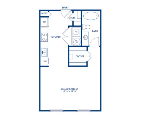 Camden Travis Street Houston Apartment Floor Plan 1