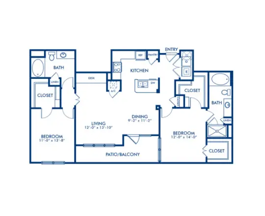 Camden Travis Street Houston Apartment Floor Plan 10