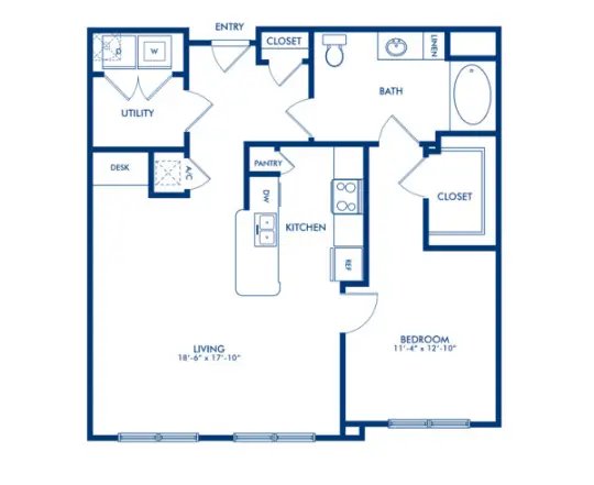 Camden Travis Street Houston Apartment Floor Plan 6