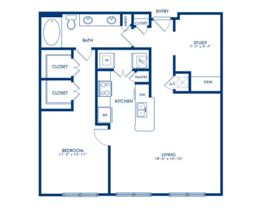 Camden Travis Street Houston Apartment Floor Plan 7