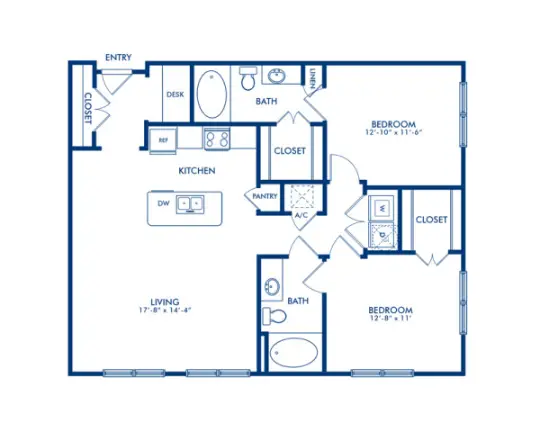 Camden Travis Street Houston Apartment Floor Plan 8