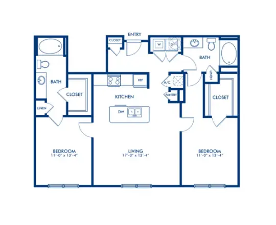 Camden Travis Street Houston Apartment Floor Plan 9