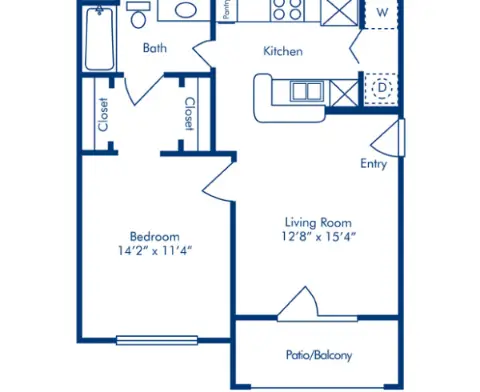 Camden Vanderbilt Houston Apartment Floor Plan 1