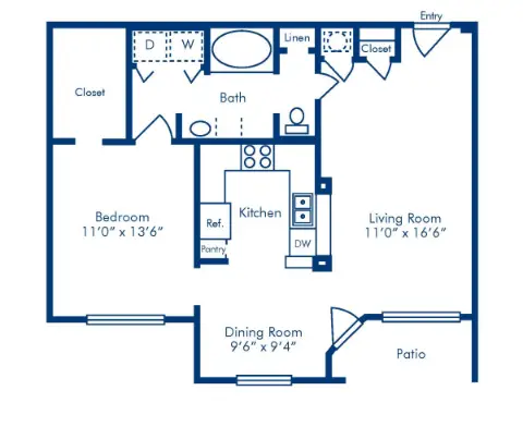 Camden Vanderbilt Houston Apartment Floor Plan 10