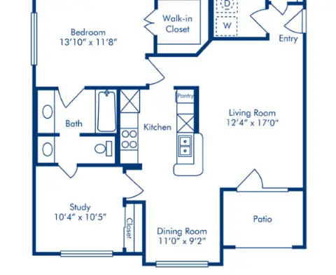 Camden Vanderbilt Houston Apartment Floor Plan 11