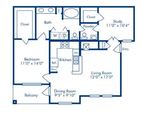 Camden Vanderbilt Houston Apartment Floor Plan 13