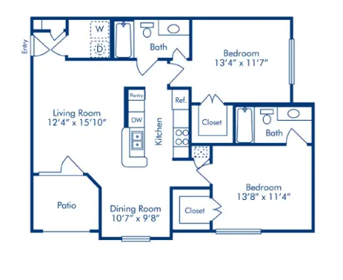 Camden Vanderbilt Houston Apartment Floor Plan 14