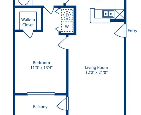 Camden Vanderbilt Houston Apartment Floor Plan 3