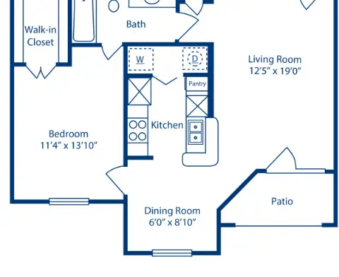 Camden Vanderbilt Houston Apartment Floor Plan 6