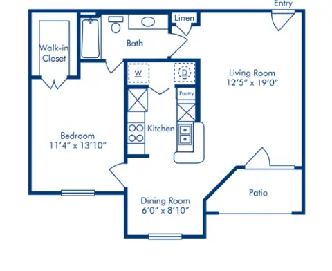 Camden Vanderbilt Houston Apartment Floor Plan 7