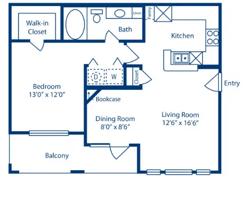 Camden Vanderbilt Houston Apartment Floor Plan 8