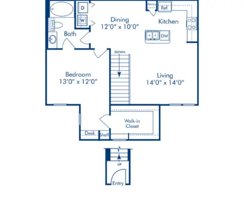 Camden Woodson Park Houston Apartment Floor Plan 3