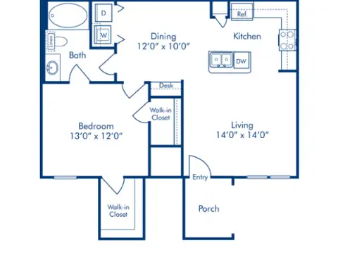 Camden Woodson Park Houston Apartment Floor Plan 4