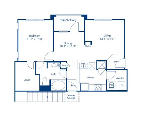 Camden Yorktown Houston Apartment floorplan 2