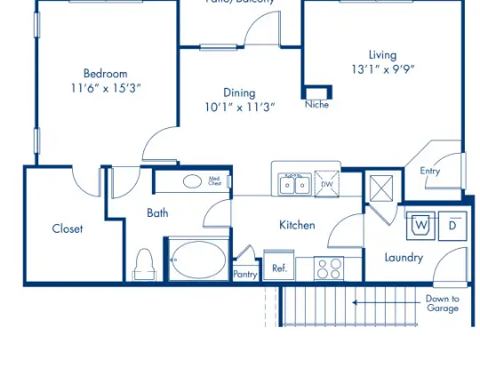 Camden Yorktown Houston Apartment floorplan 3