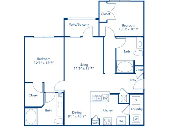 Camden Yorktown Houston Apartment floorplan 4