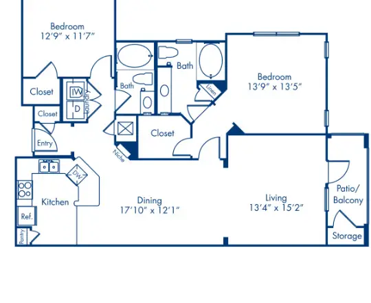 Camden Yorktown Houston Apartment floorplan 5