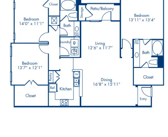 Camden Yorktown Houston Apartment floorplan 7