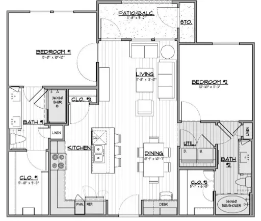 Campanile on Commerce Houston Apartment Floor Plan 4