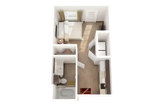 Campus Vue Apartments Houston Apartment Floor Plan 1