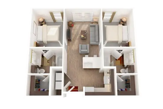 Campus Vue Apartments Houston Apartment Floor Plan 3