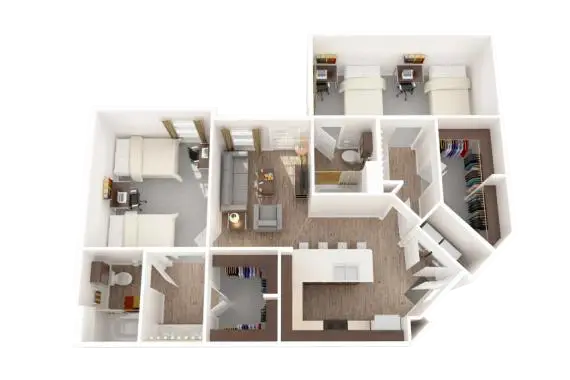 Campus Vue Apartments Houston Apartment Floor Plan 4