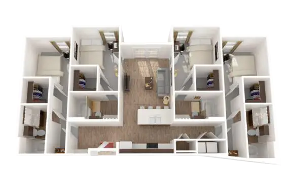 Campus Vue Apartments Houston Apartment Floor Plan 5