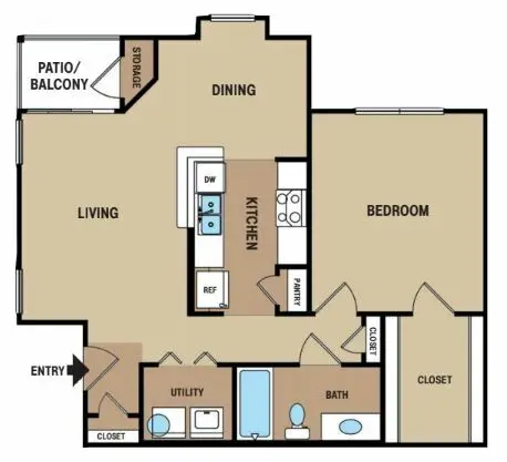 Capri Villas at the Lake Houston Apartments Floor Plan 2