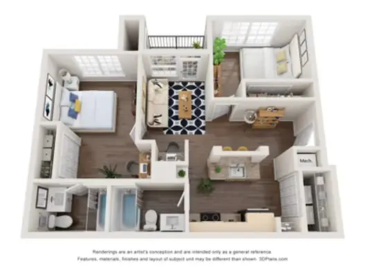 Centre at Columbia Court Houston Apartment Floor Plan 4