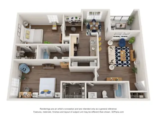 Centre at Columbia Court Houston Apartment Floor Plan 7