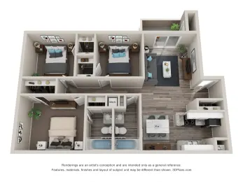 Clear Creek Landing Houston Apartment Floor Plan 8