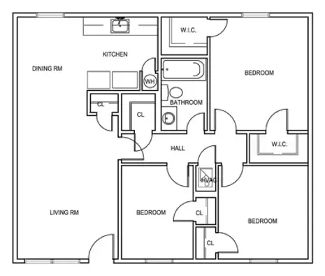 Cleme Manor Apartments Houston Floor Plan 3