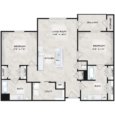 Conroe Senior Village Houston Apartment Floor Plan 3