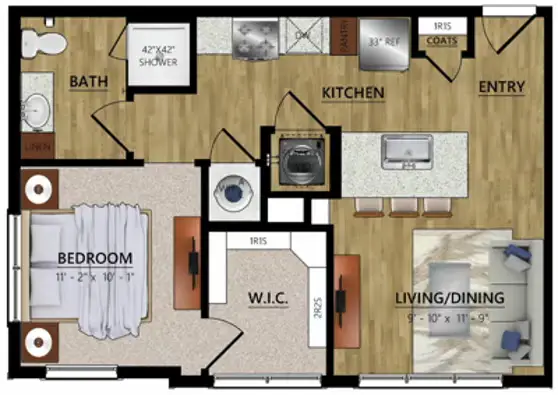 Coop Heights PM Apartments Houston Floor Plan 3