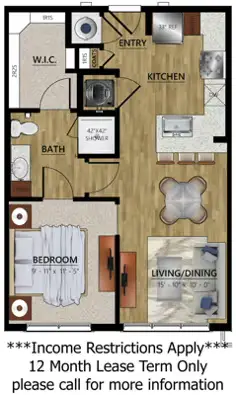 Coop Heights PM Apartments Houston Floor Plan 5