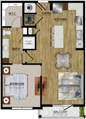 Coop Heights PM Apartments Houston Floor Plan 6