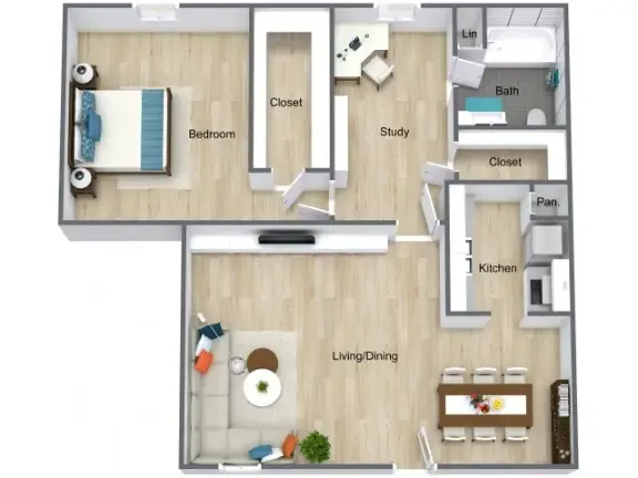 Country Club Place Houston Apartment Floor Plan 4