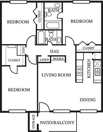 Crofton Place Apartments Houston Floor Plan 3