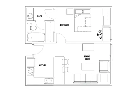 Cullen Oaks Apartments Houston Floor Plan 1