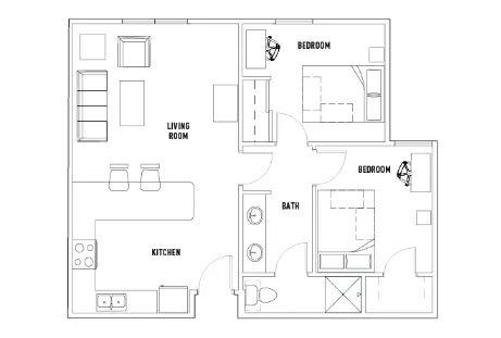 Cullen Oaks Apartments Houston Floor Plan 2