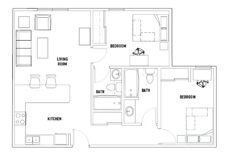 Cullen Oaks Apartments Houston Floor Plan 4