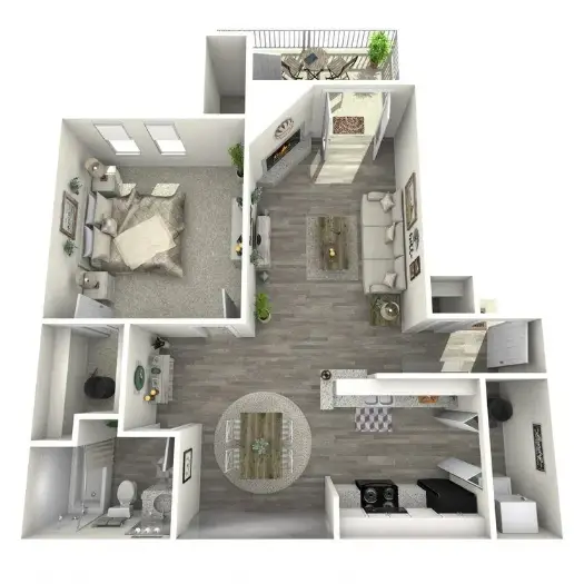 Discover the Retreat Houston Apartment Floor Plan 1