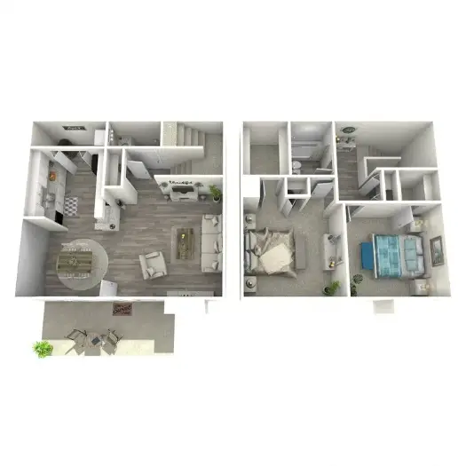 Discover the Retreat Houston Apartment Floor Plan 1