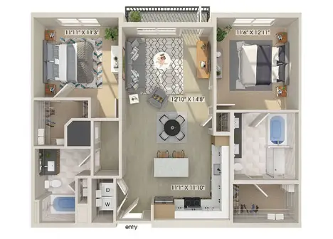 East Bend Apartments Houston Floor Plan 16