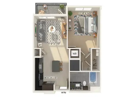 East Bend Apartments Houston Floor Plan 3