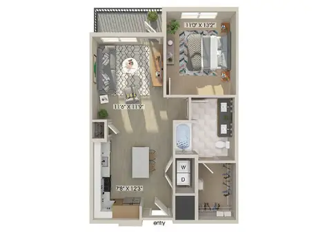 East Bend Apartments Houston Floor Plan 3