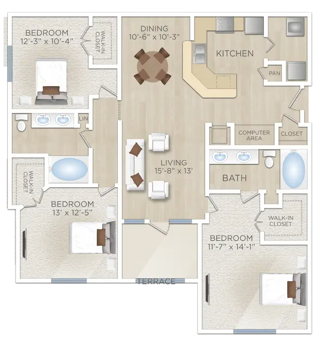 Estancia San Miguel Apartments Houston Floor Plan 6