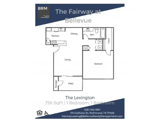 Fairway at Bellevue Houston Apartments Floor Plan 1