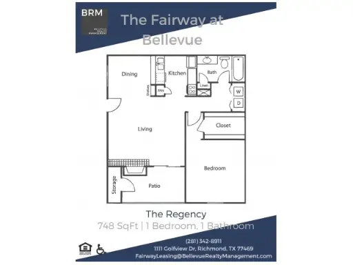 Fairway at Bellevue Houston Apartments Floor Plan 3