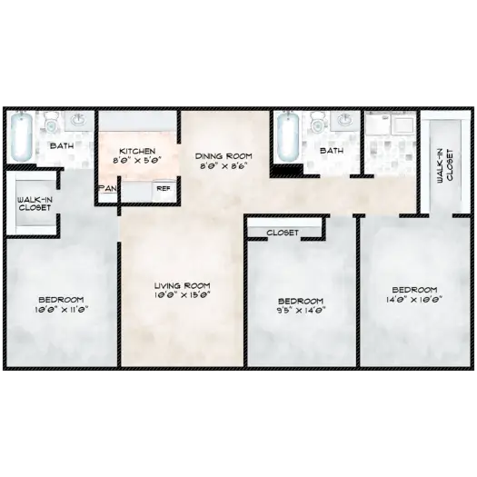 Gessner Park Apartments Houston Floor Plan 5